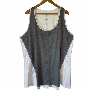 Livi Active | Gray & White | Tank Top | Plus Size | Size 26/28